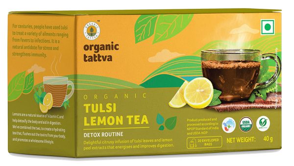 Trà Túi Lọc Organic Tulsi Lemon Tea 40GM