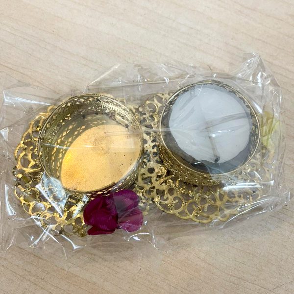 Wax Diya with Haldi Rolly Bowl