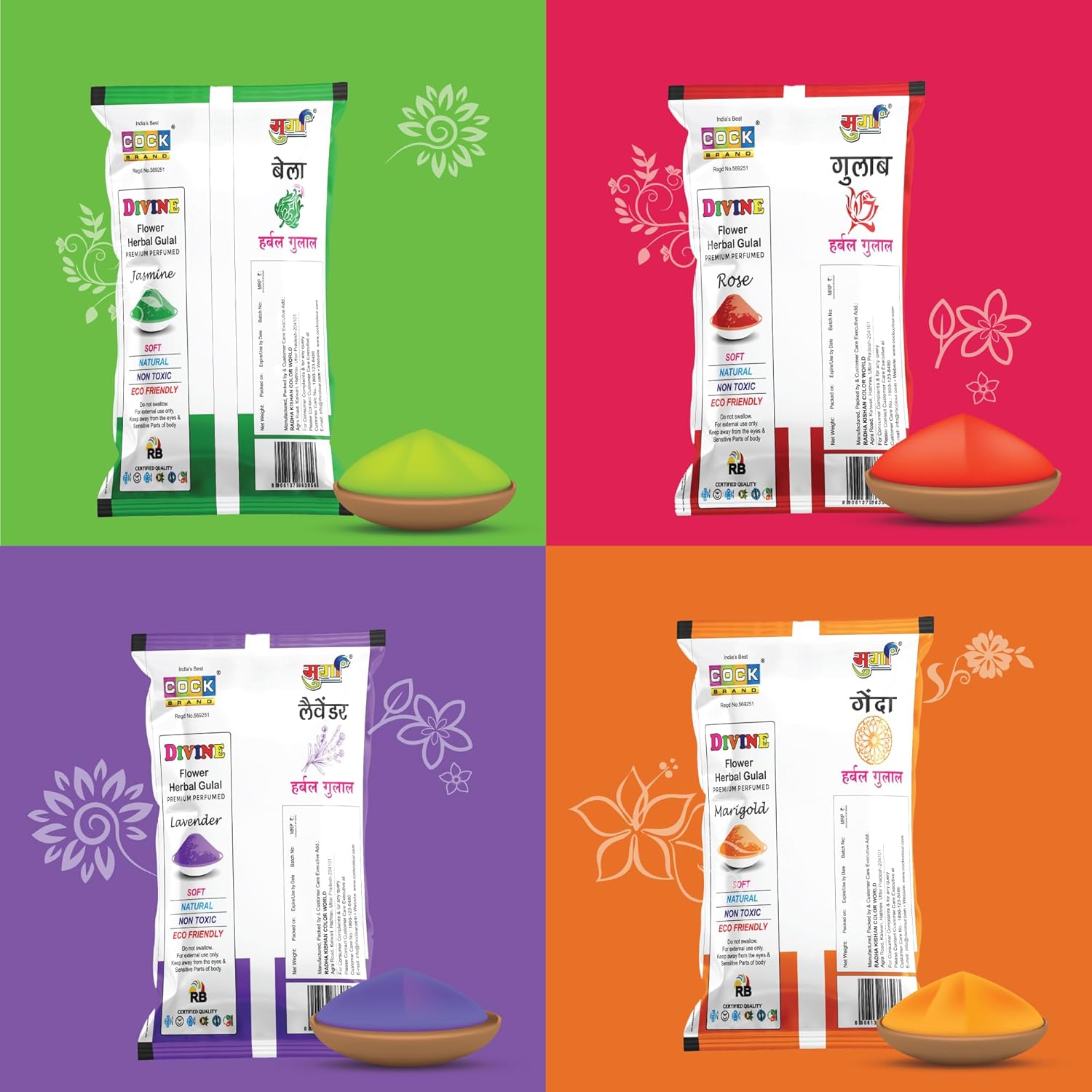 Cock Divine Flower Herbal Gulal - Image 7