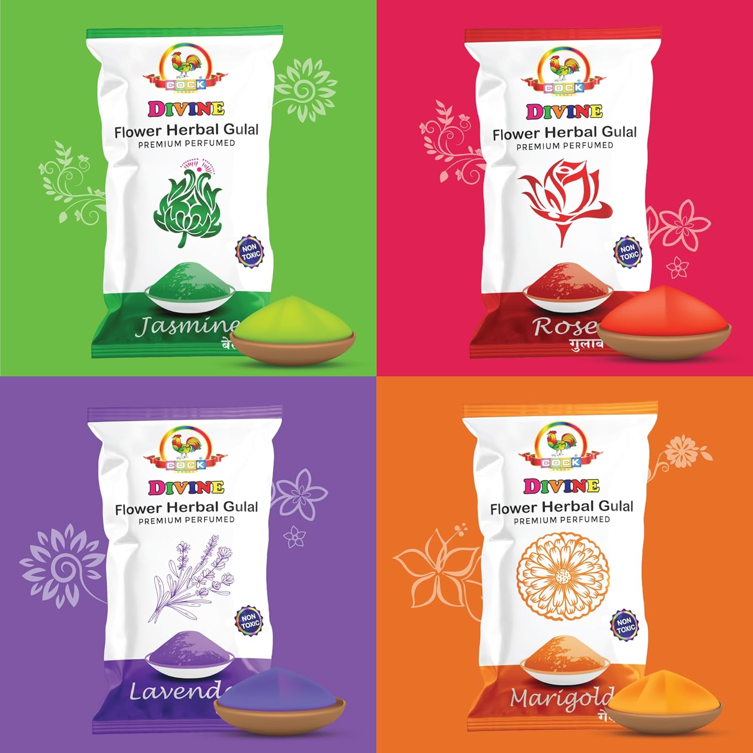 Cock Divine Flower Herbal Gulal - Image 8