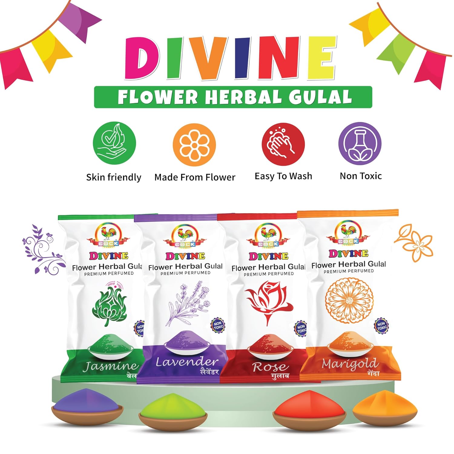 Cock Divine Flower Herbal Gulal - Image 4